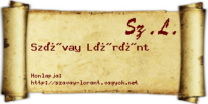Szávay Lóránt névjegykártya