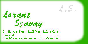 lorant szavay business card